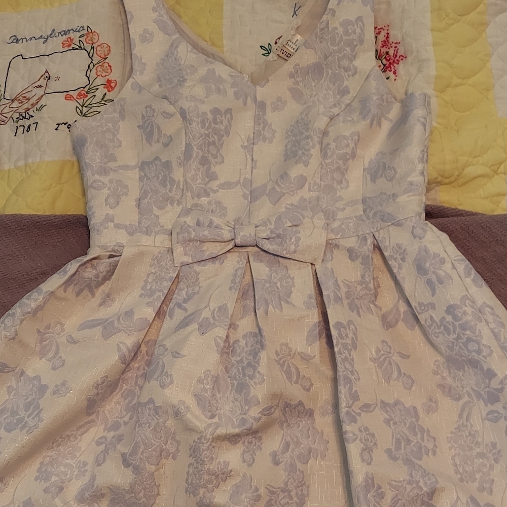 Cream and lavender flower dress